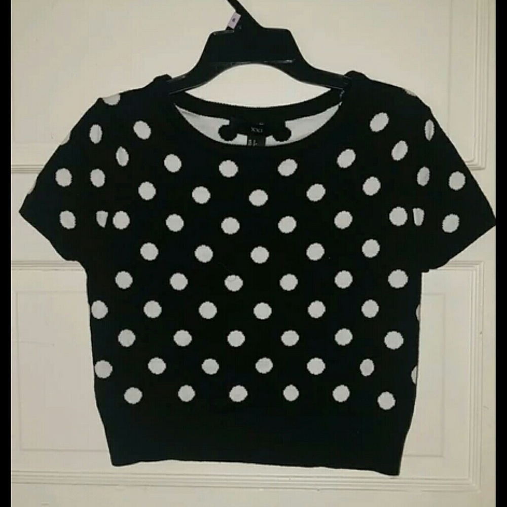 Polka dot crop sweater